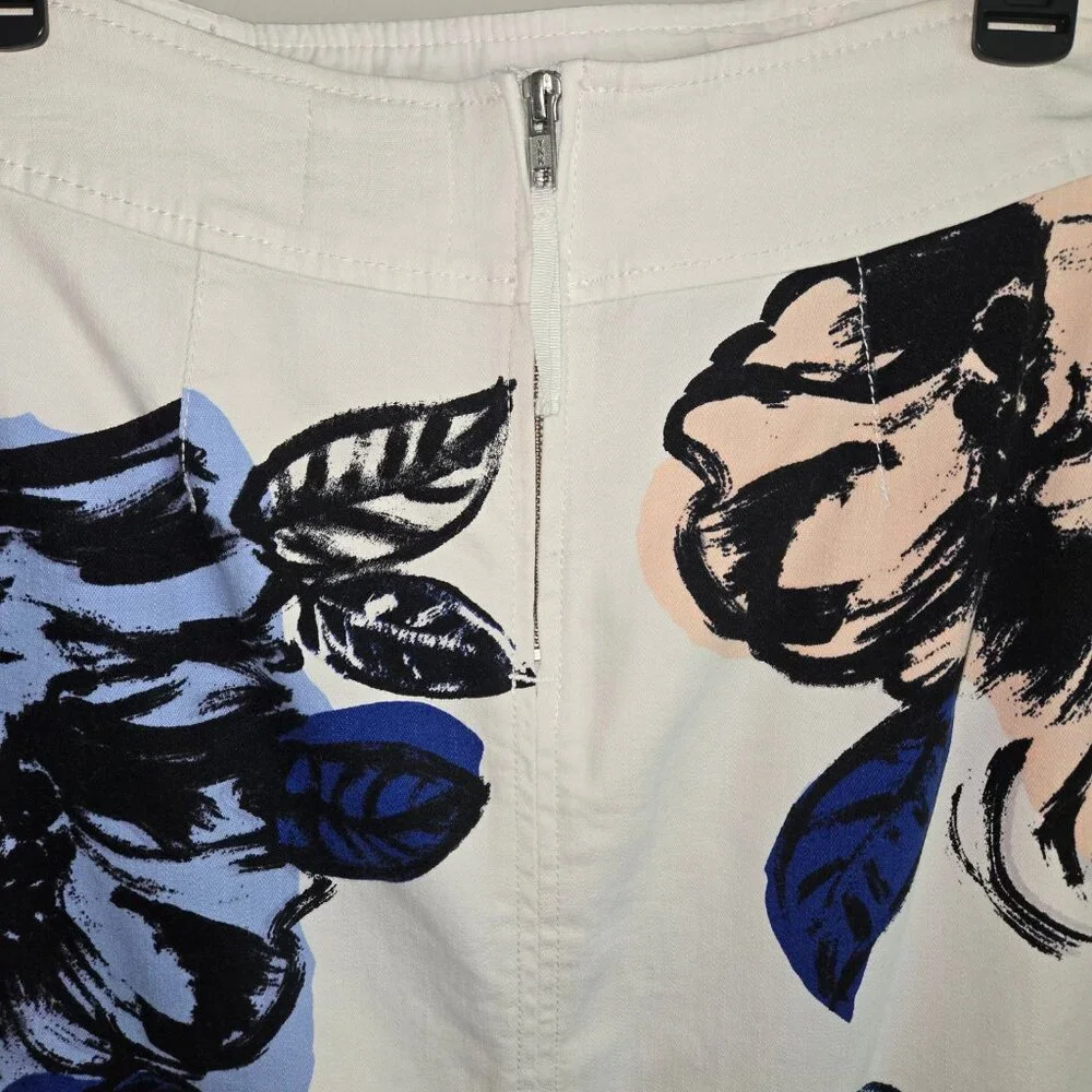 Anthropologie Maeve Cotton Denim Floral pencil skirt in a Misses size 0 - Picture 10 of 16